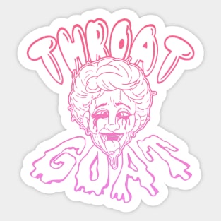 Nancy the THROAT GOAT pinks and whites on colors! Sticker